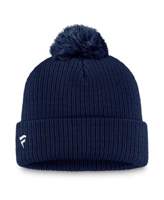 Men's Navy Colorado Avalanche Primary Logo Cuffed Knit Hat with Pom