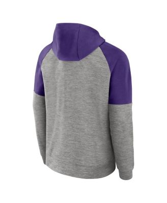 Men's Heather Gray LSU Tigers Fitness Raglan&nbsp;Performance Full-Zip Hoodie