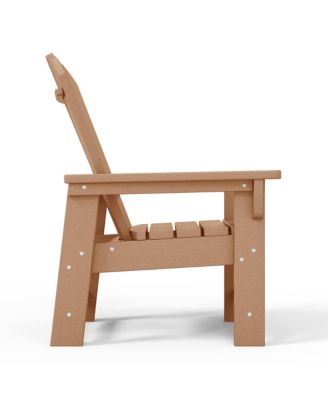 Kids 3-Piece Outdoor HDPE Adirondack Chairs With Square Side Table Set