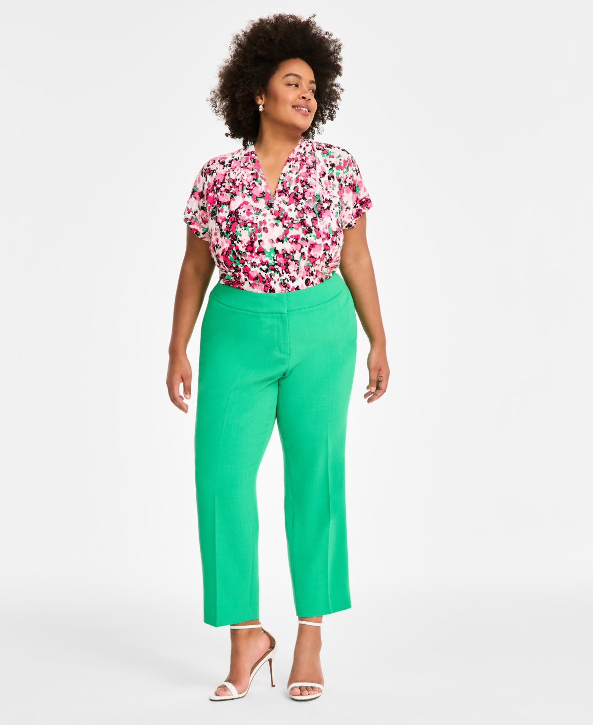 Plus Size Stretch-Crepe Straight-Fit Suit Pants - Butterscotch