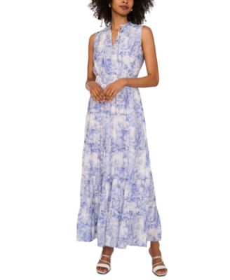 1.STATE - Women's Ruffled Tie-Neck Tiered Maxi Dress
