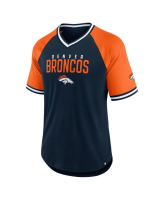 Men's Navy/Orange Denver Broncos Hashmark Raglan&nbsp;T-Shirt