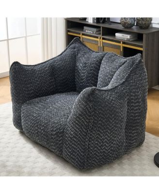 Comfortable Chenille Bean Bag Chair with Armrests for Living Rooms, Bedrooms, Gaming and Watching TV