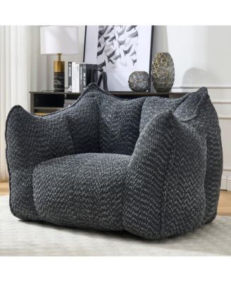 Comfortable Chenille Bean Bag Chair with Armrests for Living Rooms, Bedrooms, Gaming and Watching TV
