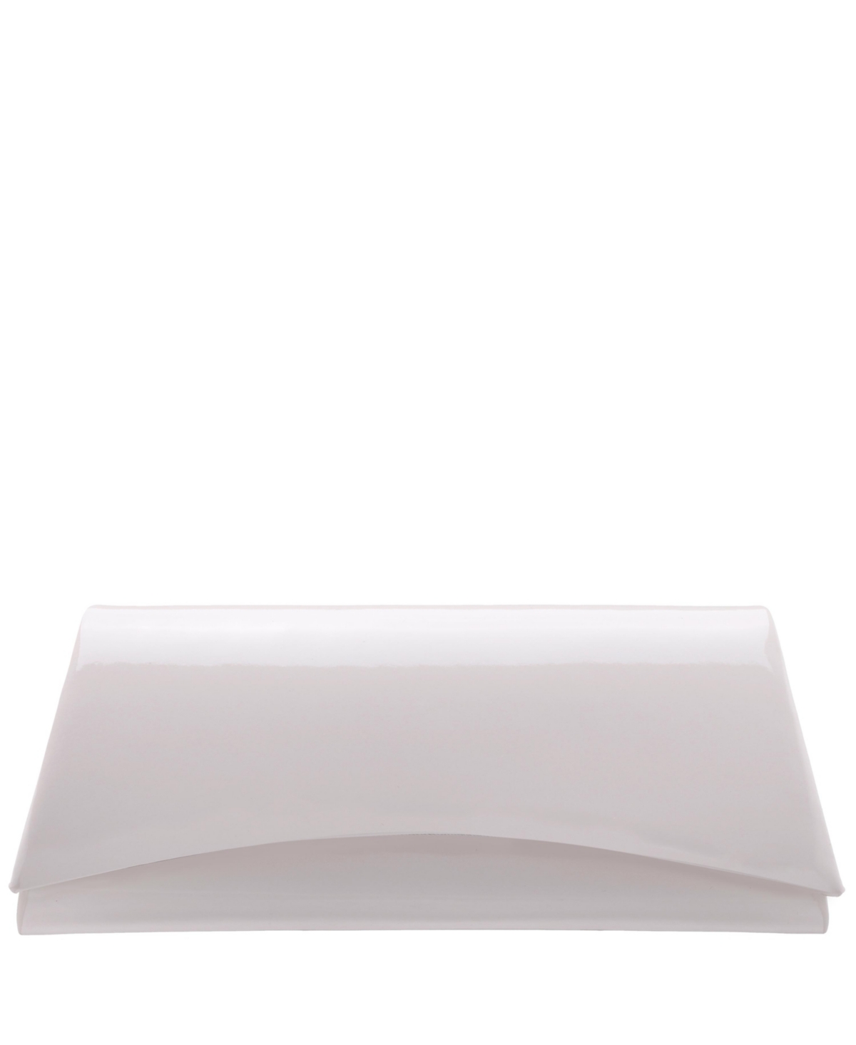 Shop Nina Curved Flap Slim Clutch In Ecru