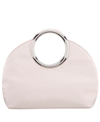 Metal Handles Embossed Snake Hobo Bag