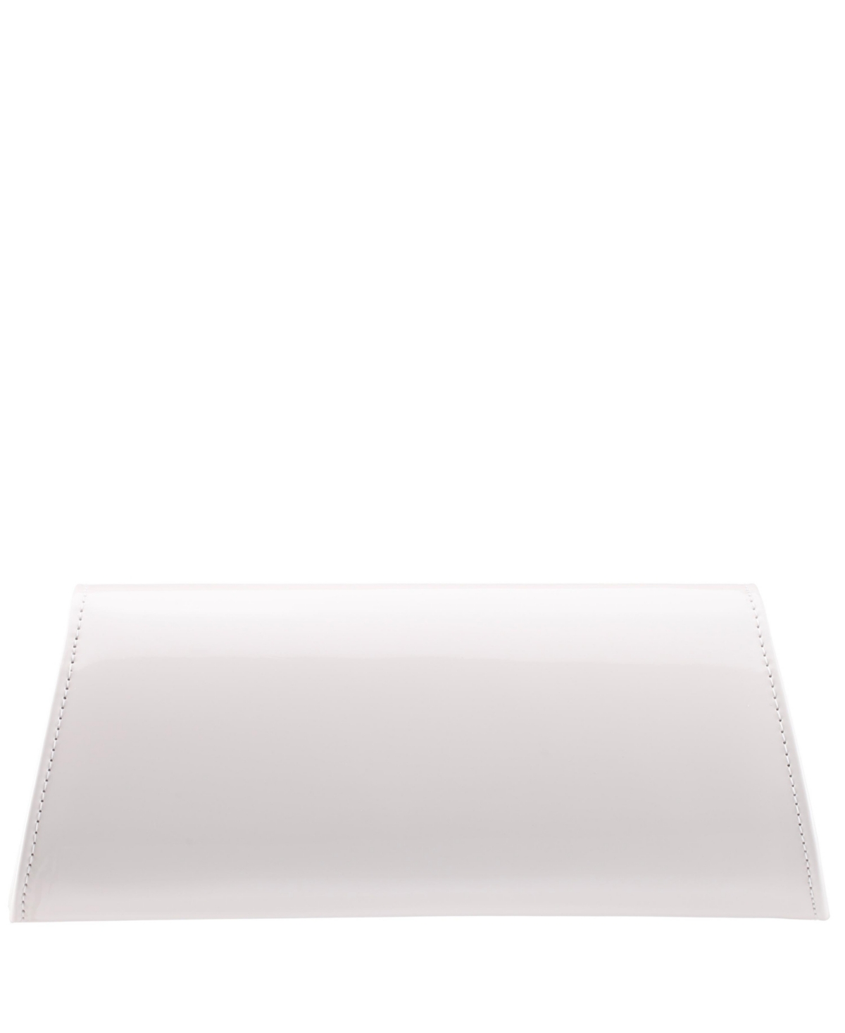 Shop Nina Curved Flap Slim Clutch In Ecru