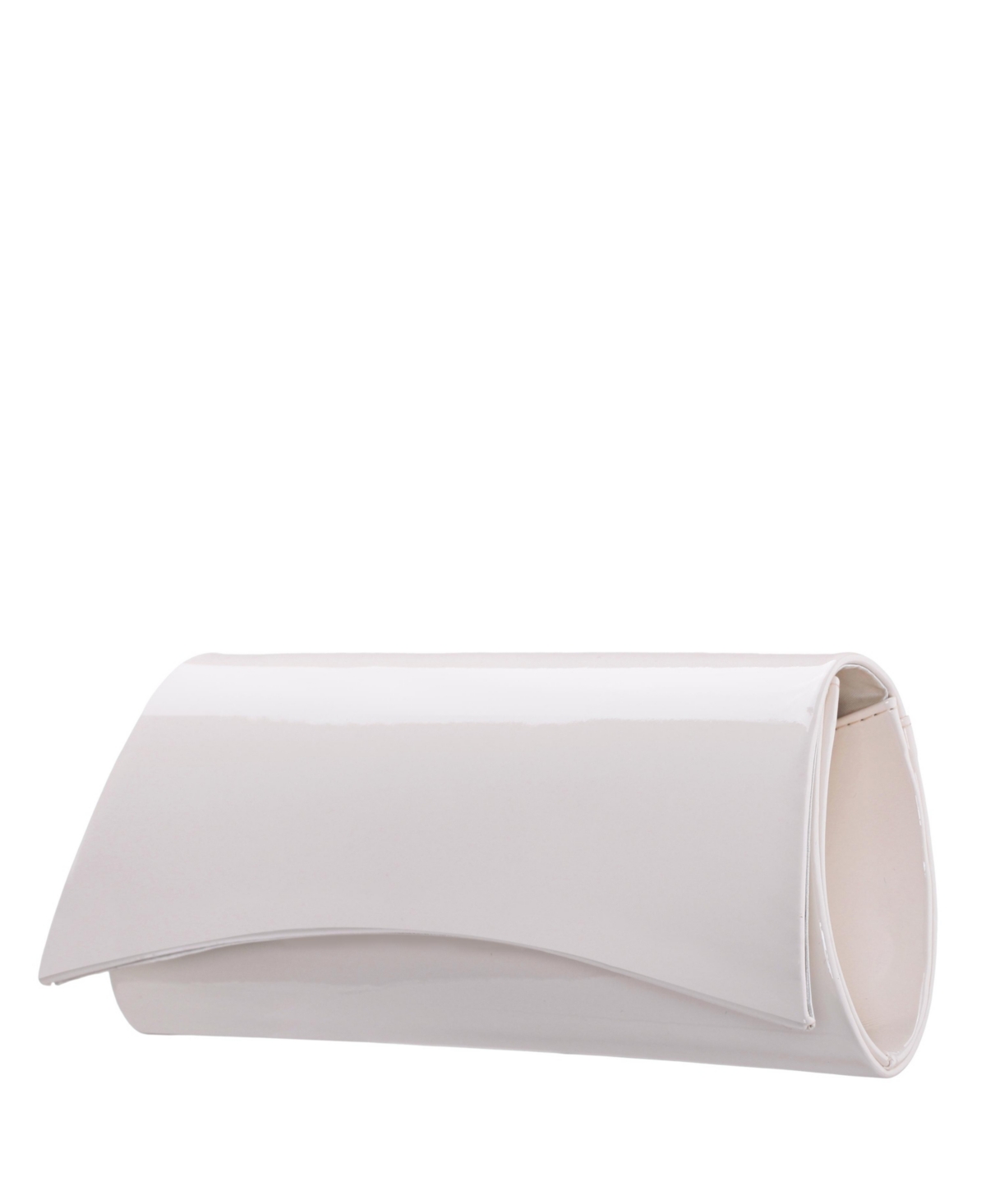 Shop Nina Curved Flap Slim Clutch In Ecru