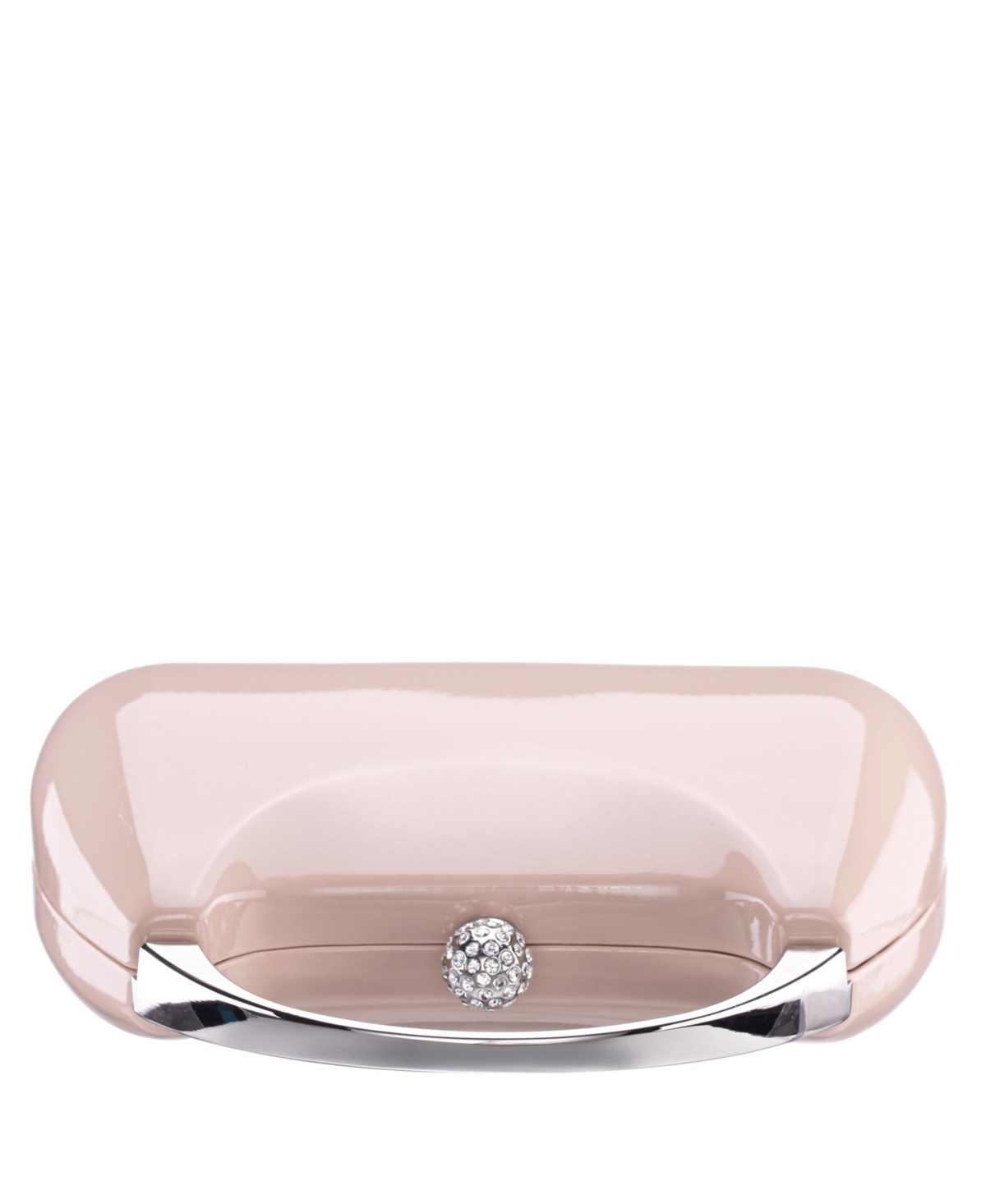 NINA PATENT MINAUDIERE WITH METAL HANDLE CLUTCH 