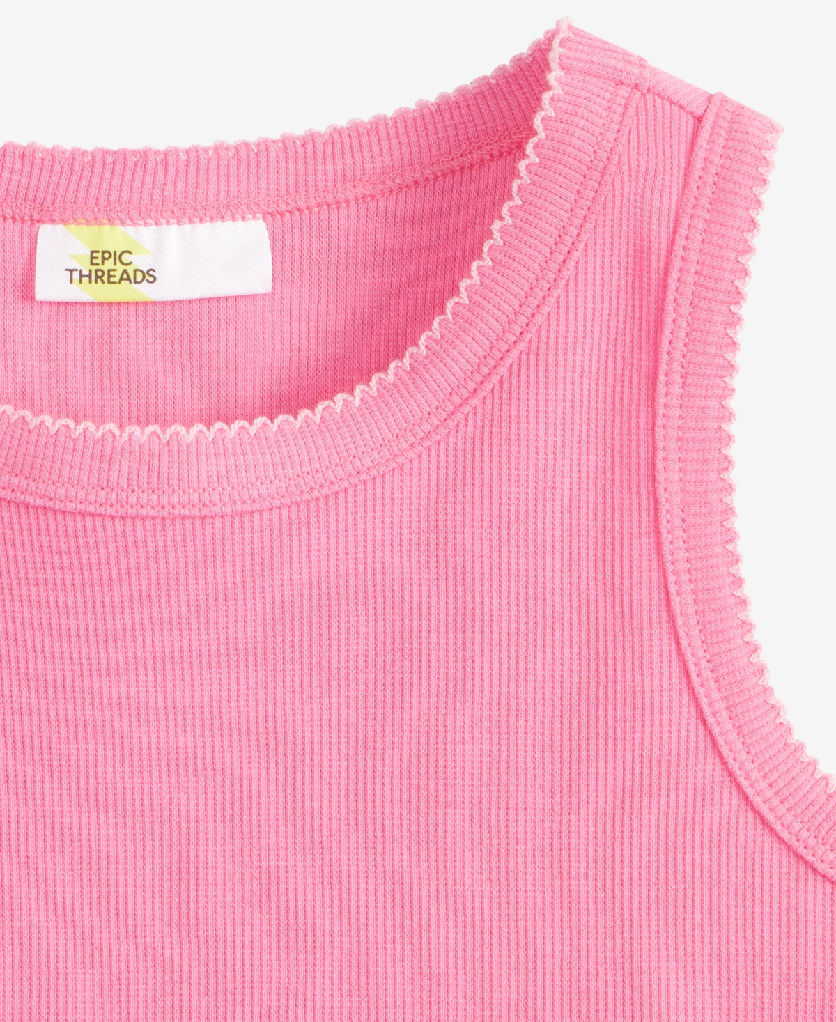 Epic Threads Girls Solid Picot Edge Tank Top, Exclusively At Macy's