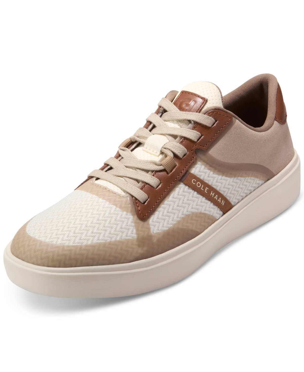 Cole Haan Men's Grand Crosscourt Winner Mixed-media Lace-up Sneakers In Light Sesame-golden Honey-ivory