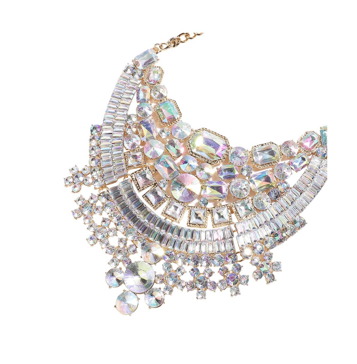 Sohi Maxi Crystal Necklace In Silver