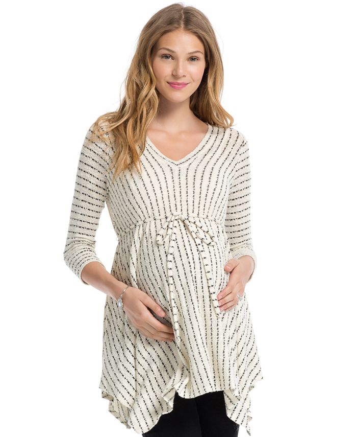 Jessica Simpson Maternity Striped Babydoll Top - Macy's