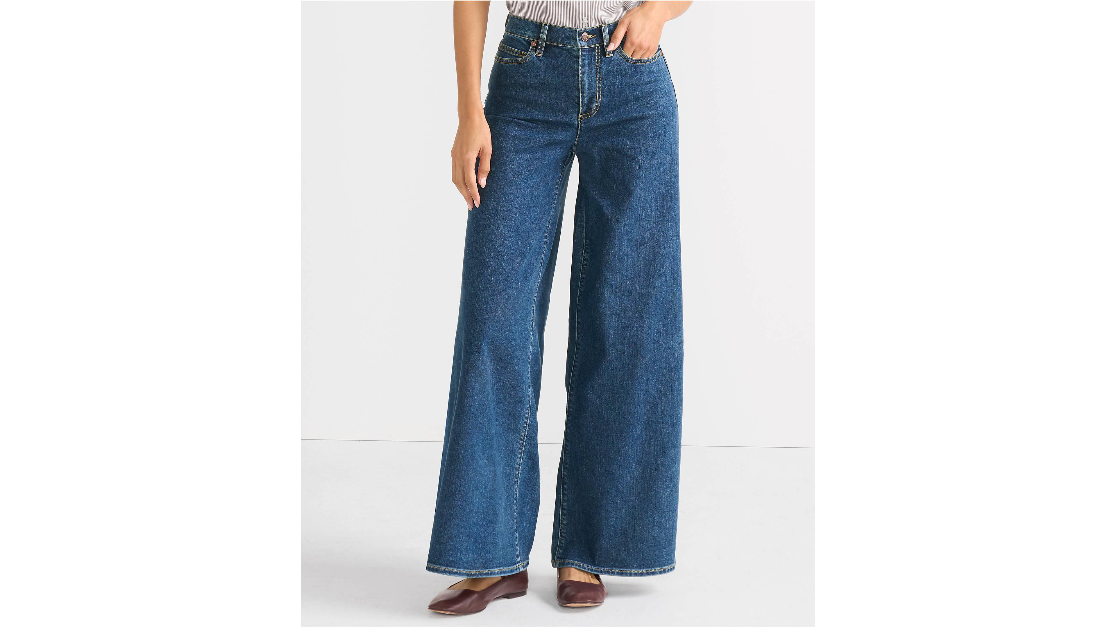 Lands' End Women's Recover Denim High Rise Extra Wide Leg Jeans