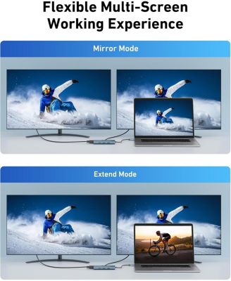 USB C Hub with 4k HDMI, 9-in-1 USB C to Ethernet Adapter, 5Gbps USB-A 3.0 Docking Station, PD 100W Charging, SD Card Reader, USB to VGA Splitter for MacBook, acer, Laptops, Surface and More