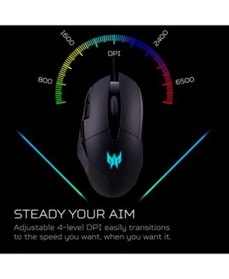 Predator Cestus 315 Gaming Mouse with PixArt Sensor, Adjustable DPI & 8 Buttons Including Burst Fire