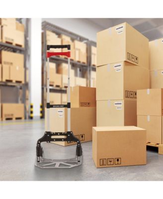 Personal MCX Folding Aluminum Hand Truck, 150lb Capacity, Black/Red