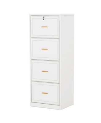 4-Drawer File Cabinet, Vertical Filing Cabinet with Lock, Wood Storage Cabinet for Home Office,Locable File Cabinet for A4/F4/Letter/Legal Size Files