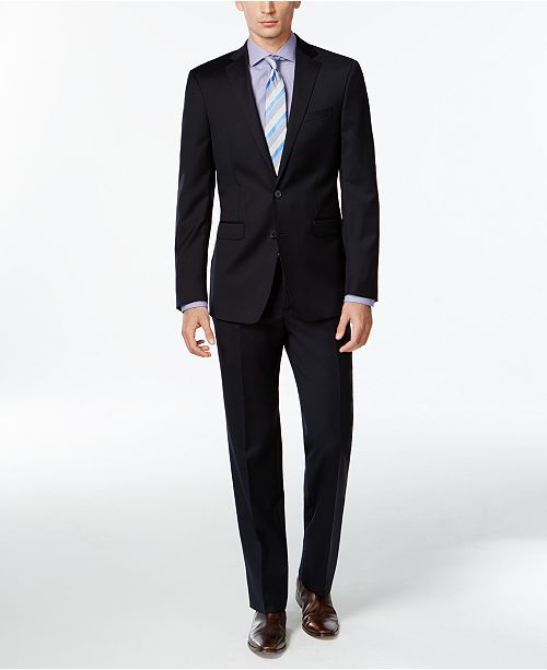 Calvin Klein Navy Solid Slim X Fit Suit Reviews Suits Tuxedos