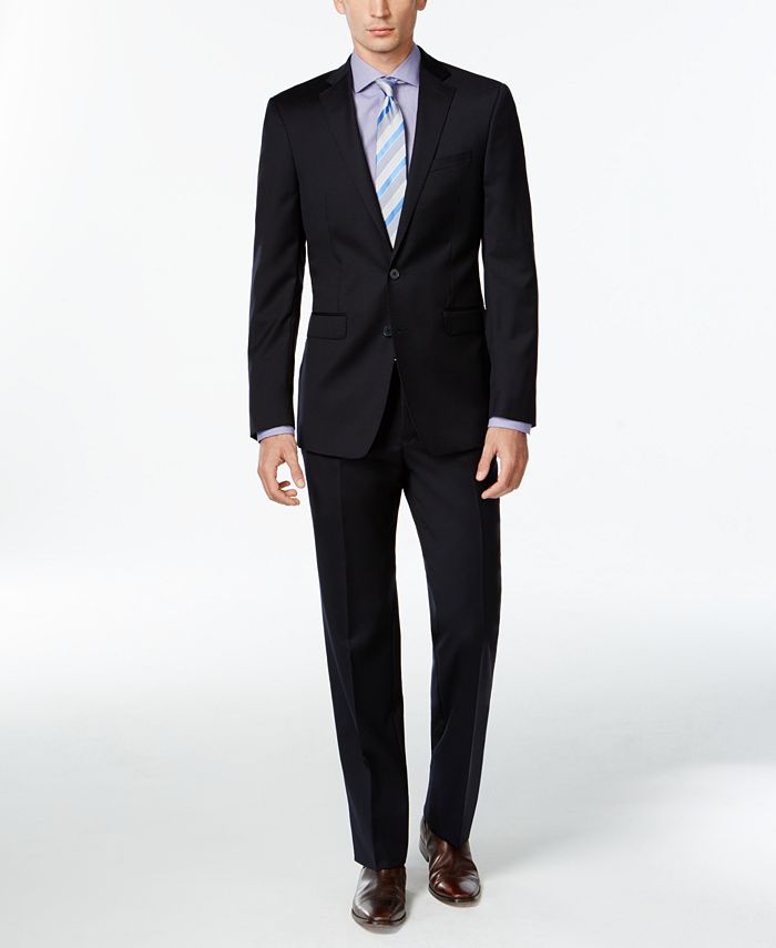 Calvin Klein Navy Solid Slim X Fit Suit & Reviews - Suits & Tuxedos - Men -  Macy's