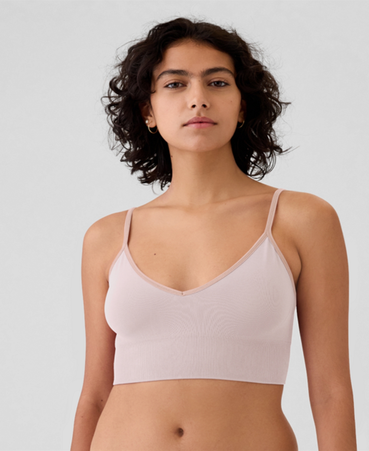 Gap Body Seamless V-neck Supersoft Bralette In Light Pink