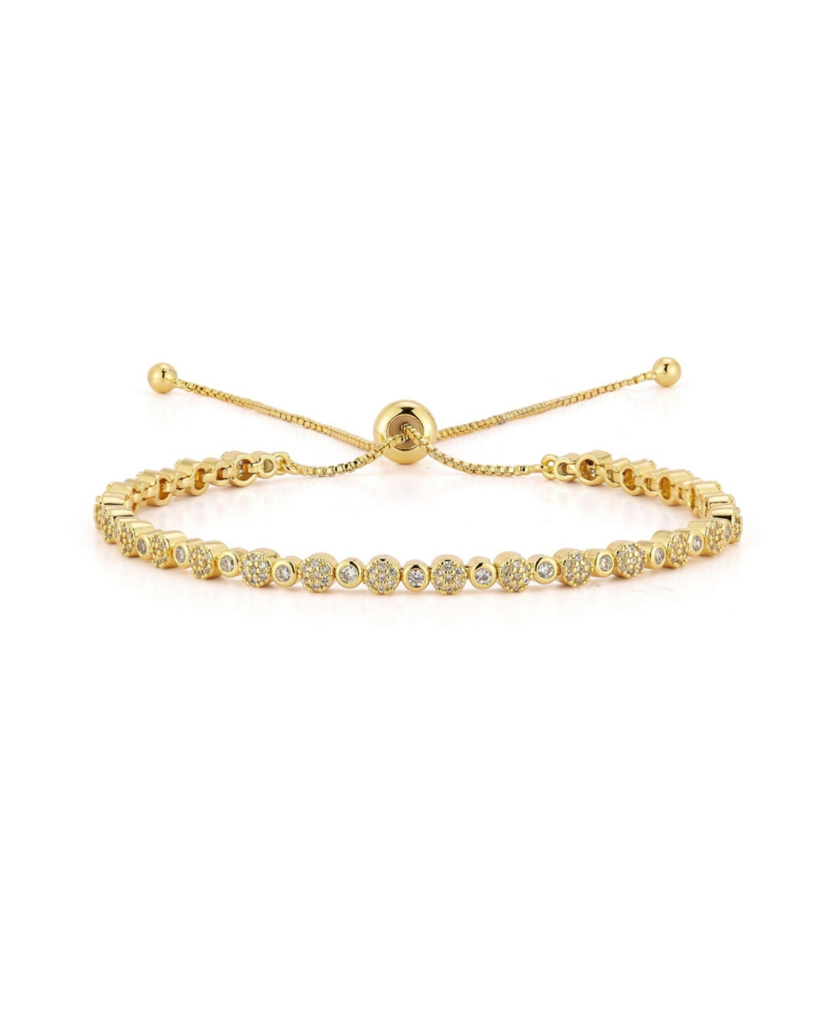 Gold Plated Adjustable Tennis Bracelet - Gold