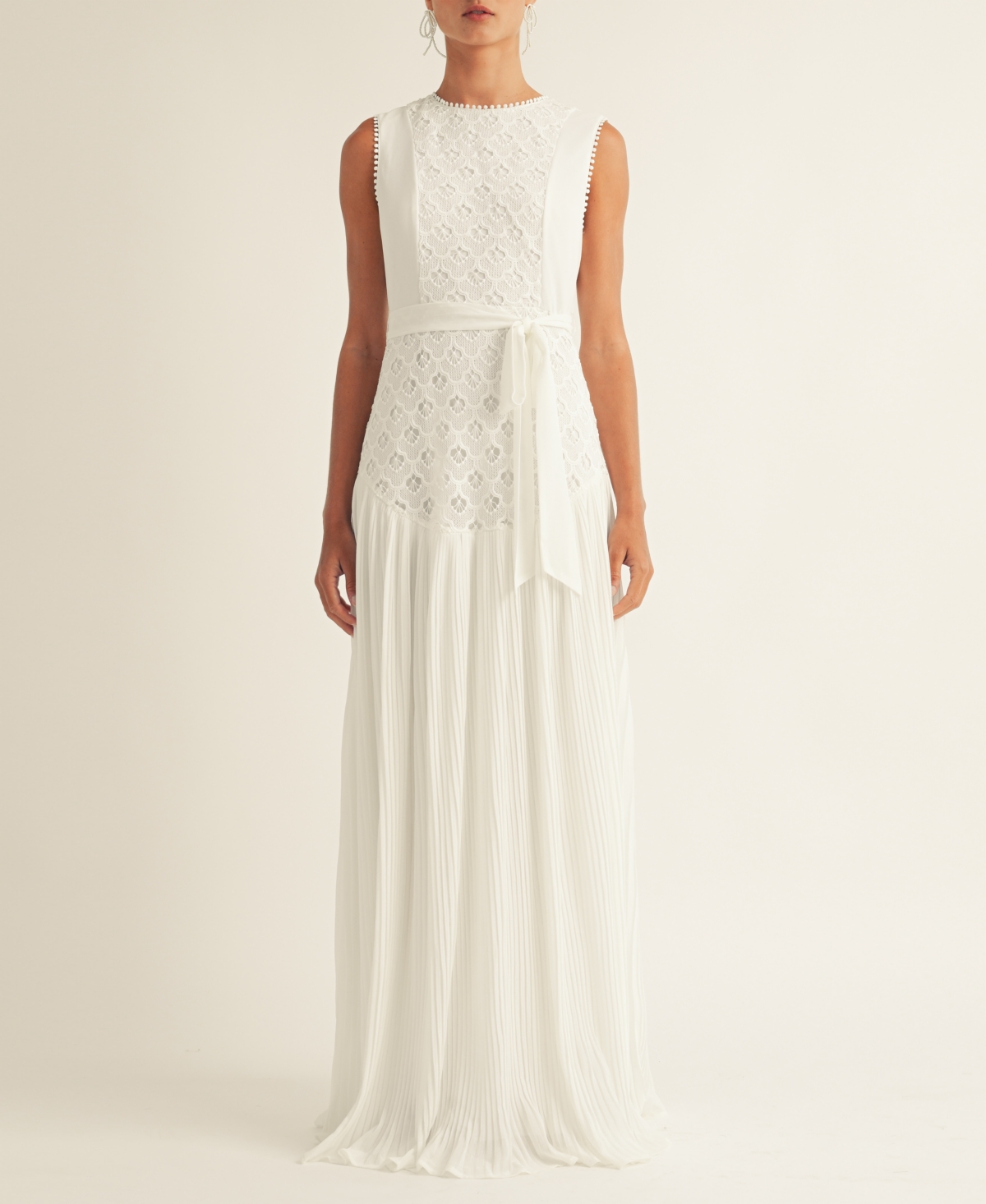 Arose Studio, Inc Women's Allison Pleated Sleeveless Dress In White