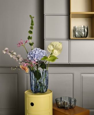 4.8" Circular Crystal Glass Crackle Vase