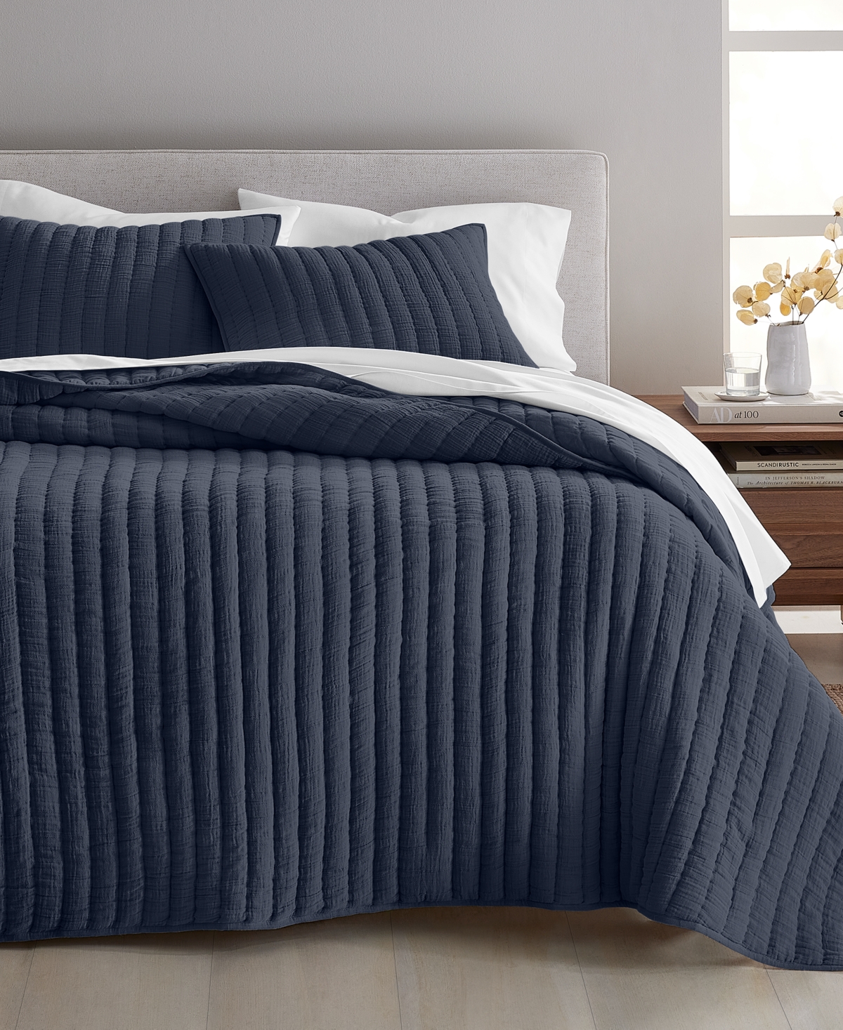 Oake Dream 3-pc. Coverlet Set, Full/queen, Exclusively At Macy's In Navy Combo