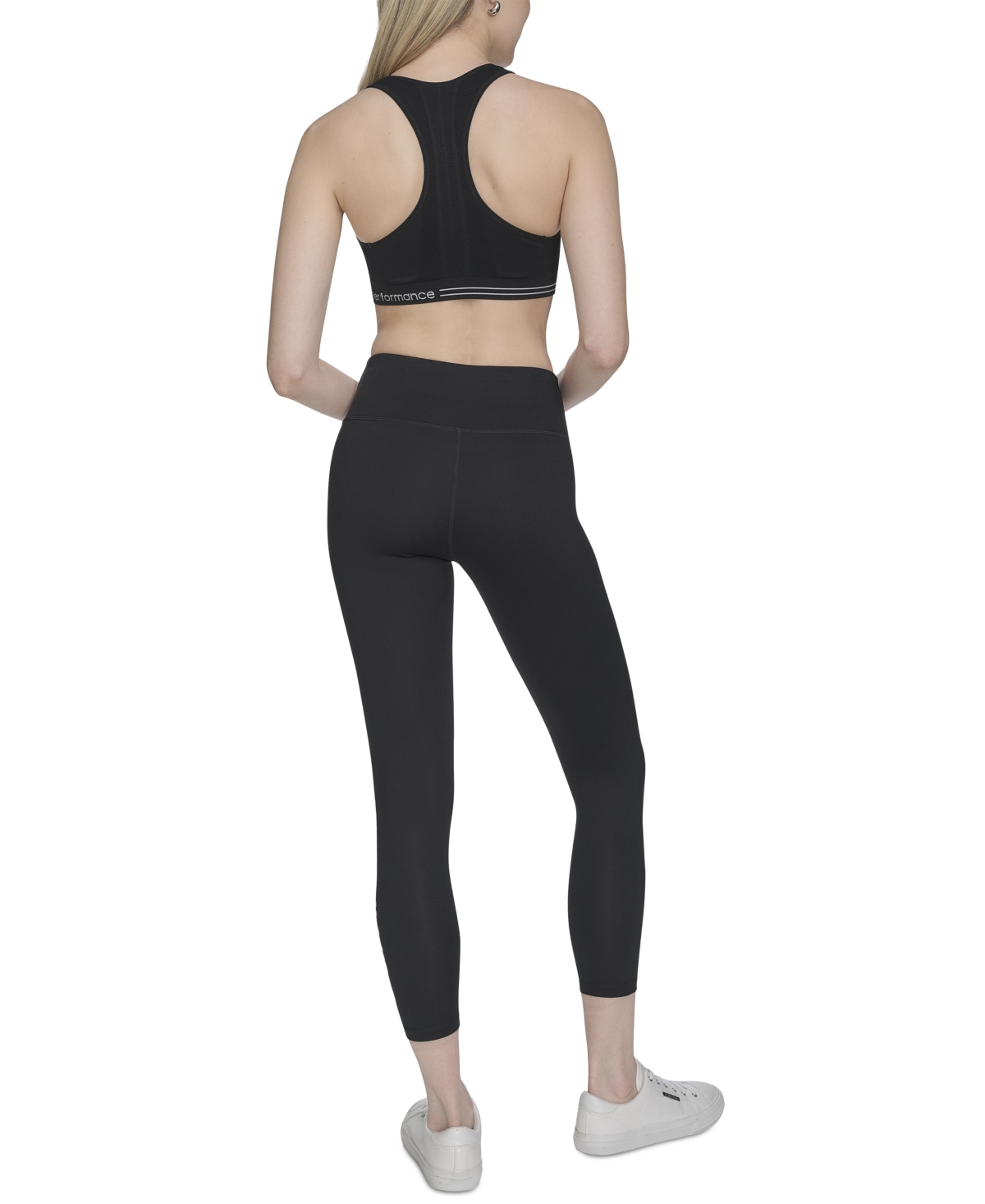Calvin Klein Performance Women's High-rise 7/8 Leggings In Black,brandied Apricot