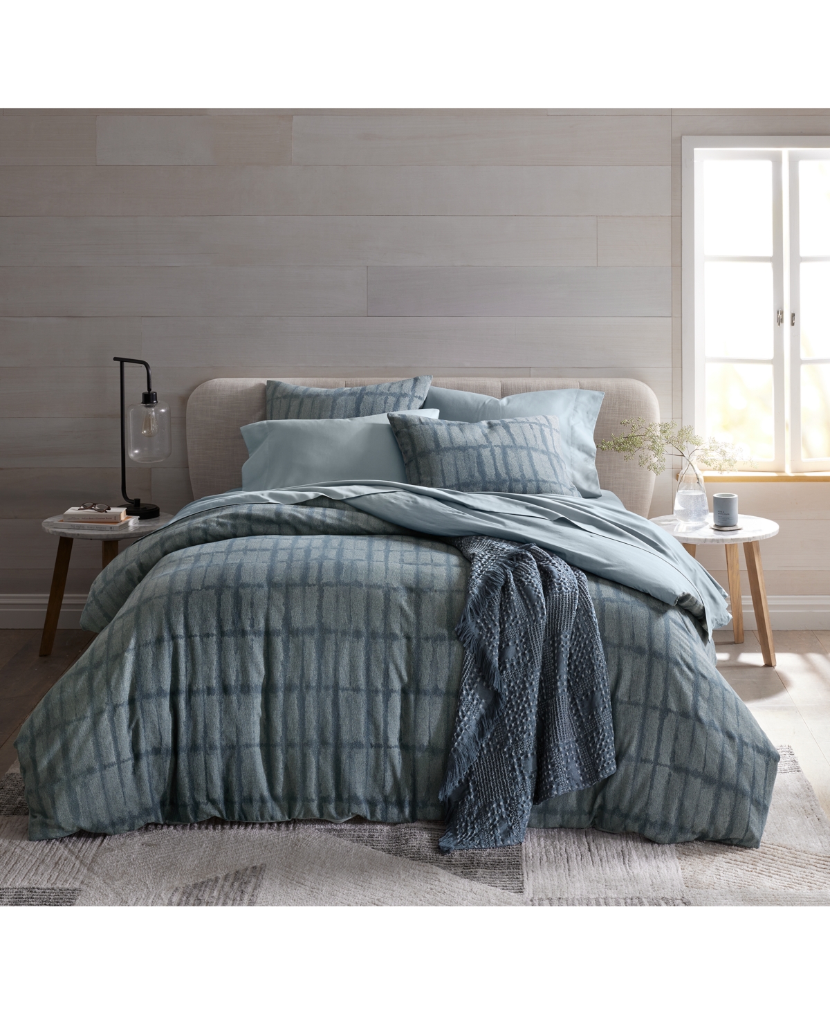 Oake Indigo Stripe 3-pc. Duvet Cover Set, Full/queen, Exclusively At Macy's In Blue