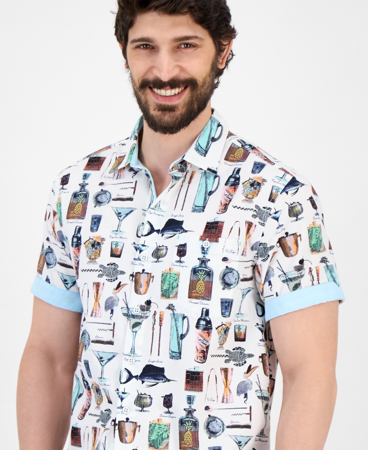Tommy Bahama Men's Nova Wave Well Stocked Classic-fit Printed Button-down Seersucker Shirt In Multi