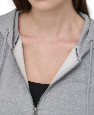 Women's Studded-Logo Full-Zip Fleece Hoodie