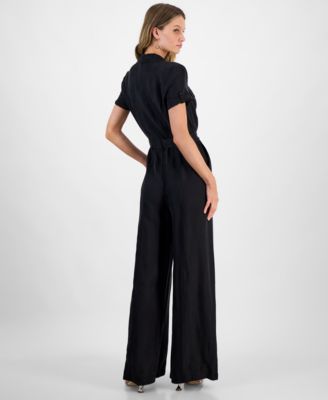 Women's Nalini Button-Front Belted Jumpsuit