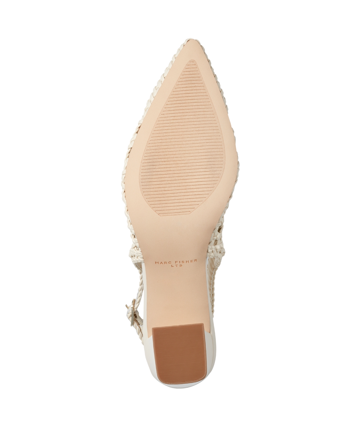 Marc Fisher Ltd Zunnie Woven Leather Slingback Pumps In Cream
