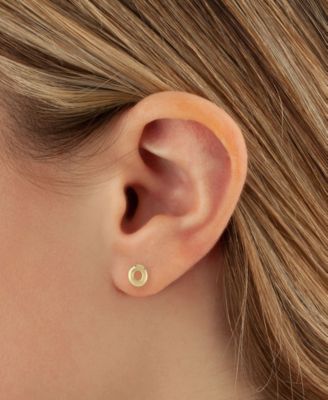 X & O Stud Earrings Set in 14k Yellow Gold (8mm)