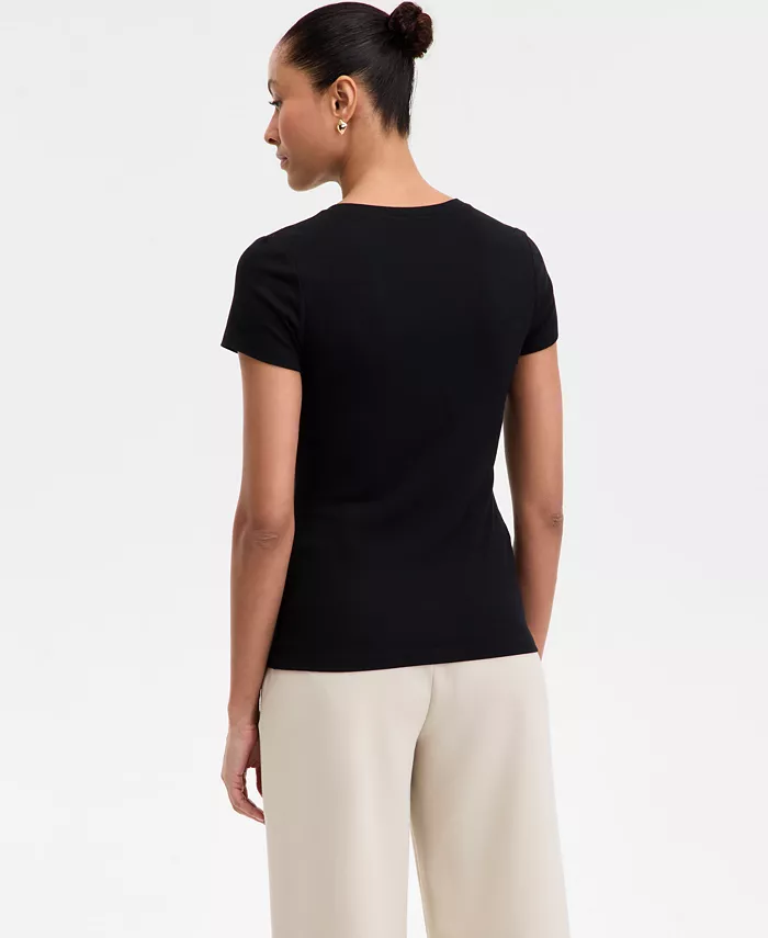 Women's Drapy Ribbed V-Neck Top - thumbnail 10