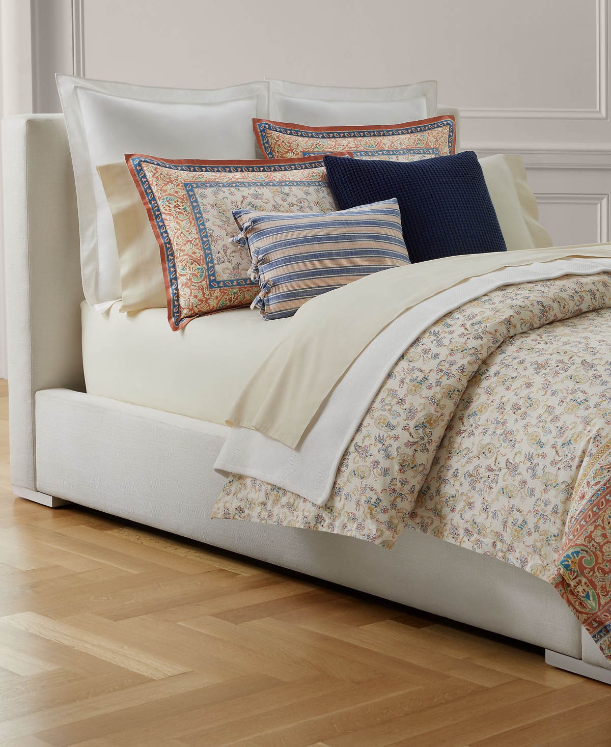Ralph Lauren Bering Paisley Cotton Percale Duvet Cover Sets In True Cream Multi