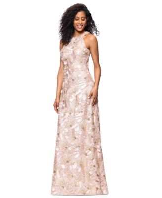 Women's Sequined Soutache Halter Gown