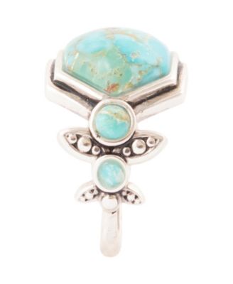Emile Blue Turquoise and Sterling Silver Hexagon Ring