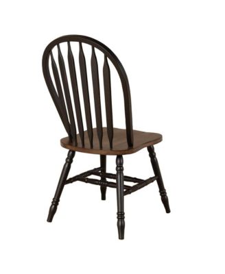 Windsor Side Chair)-Black- Set of 2 Solids Black