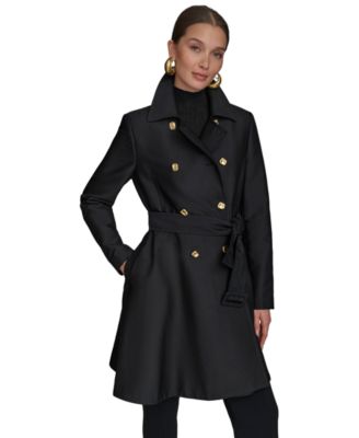 Donna Karan New York - Women's Double-Breasted Skirted Trench Coat