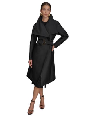 Donna Karan New York Women's Draped-Neck Trench Coat - Macy's