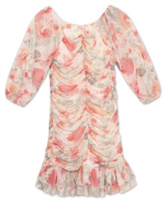 Big Girls Peony Mesh Bodycon Dress