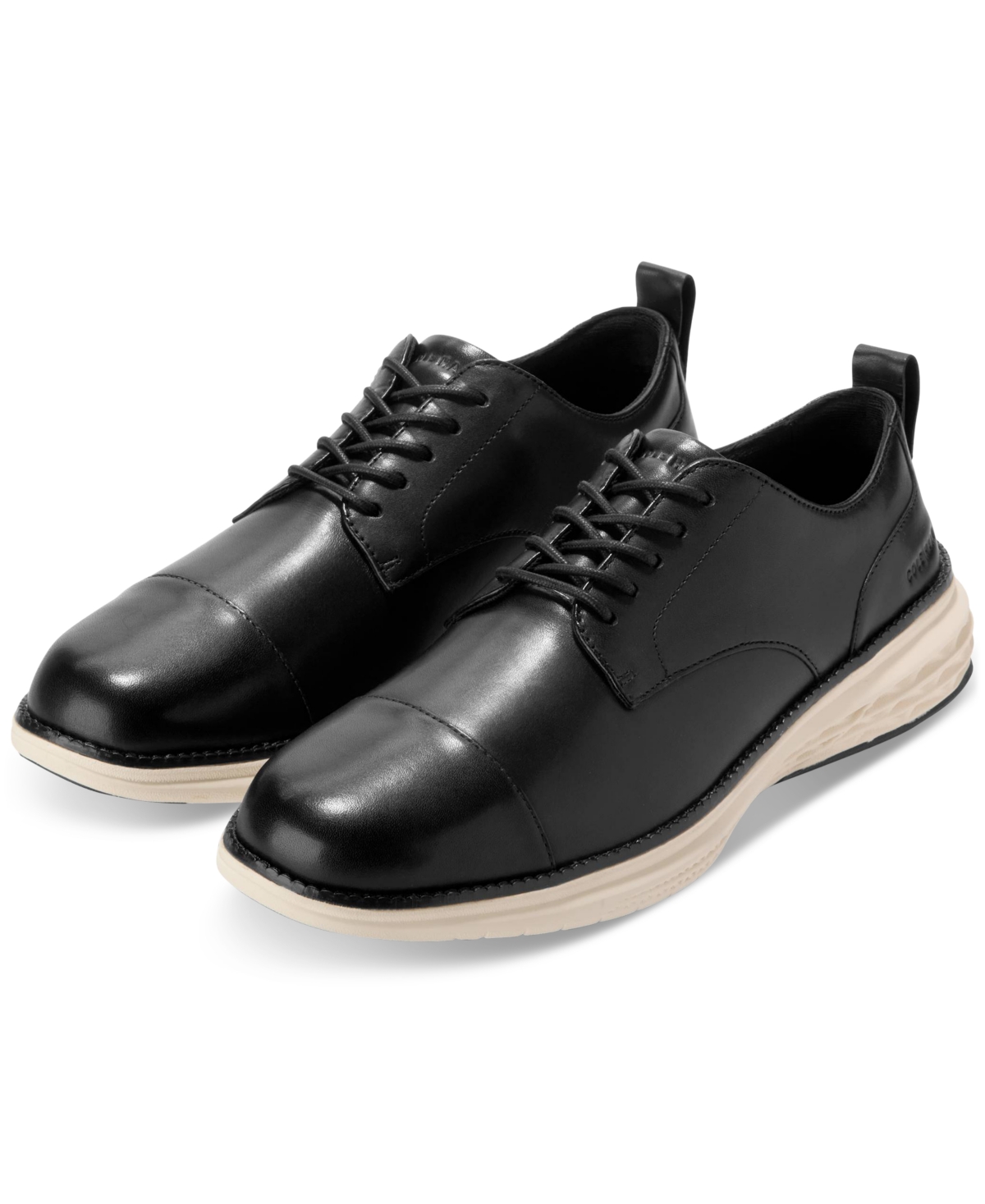 Cole Haan Men's Grand Hurrion Cap-toe Oxford Dress Shoe In Black-ivory