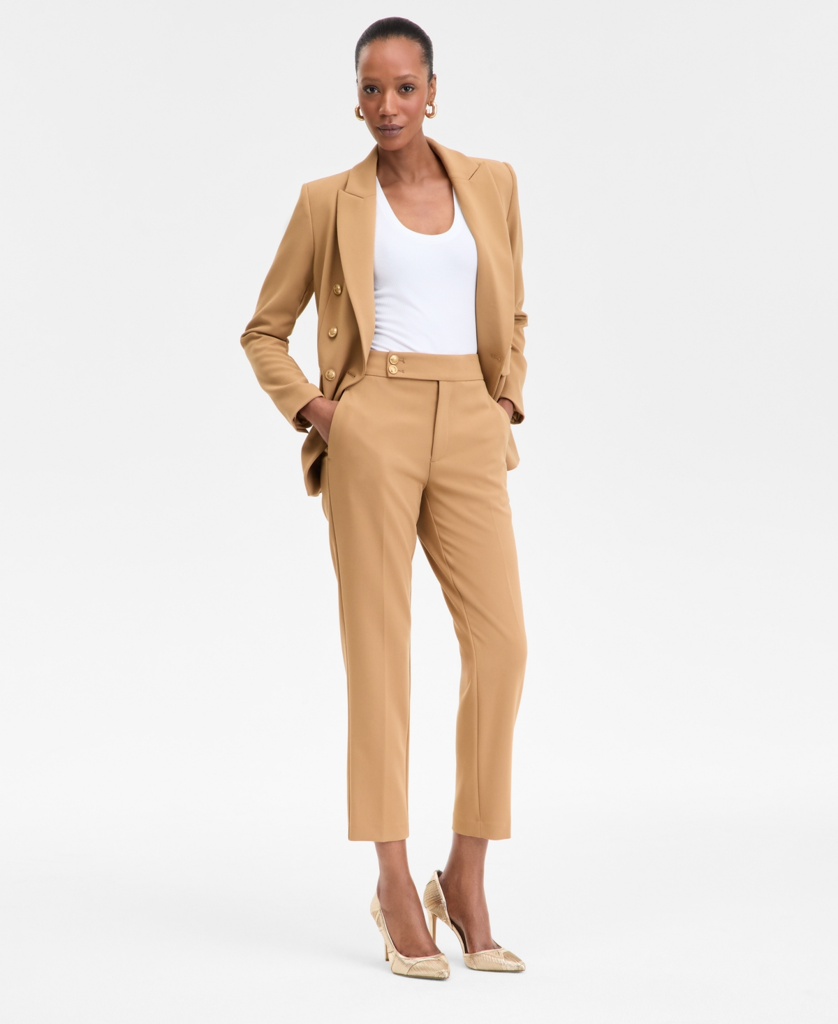Inc International Concepts Women's Straight-leg Cropped Pants, Exclusively At Macy's In Warm Toffe