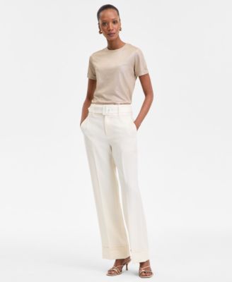 I.N.C. International Concepts - Women's High-Rise Belted Cuffed Pants