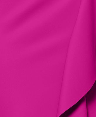 Women's Ruffled One-Shoulder Scuba Gown