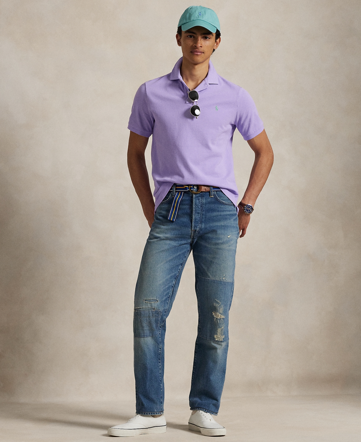 Polo Ralph Lauren Cotton Polo Shirt In Purple