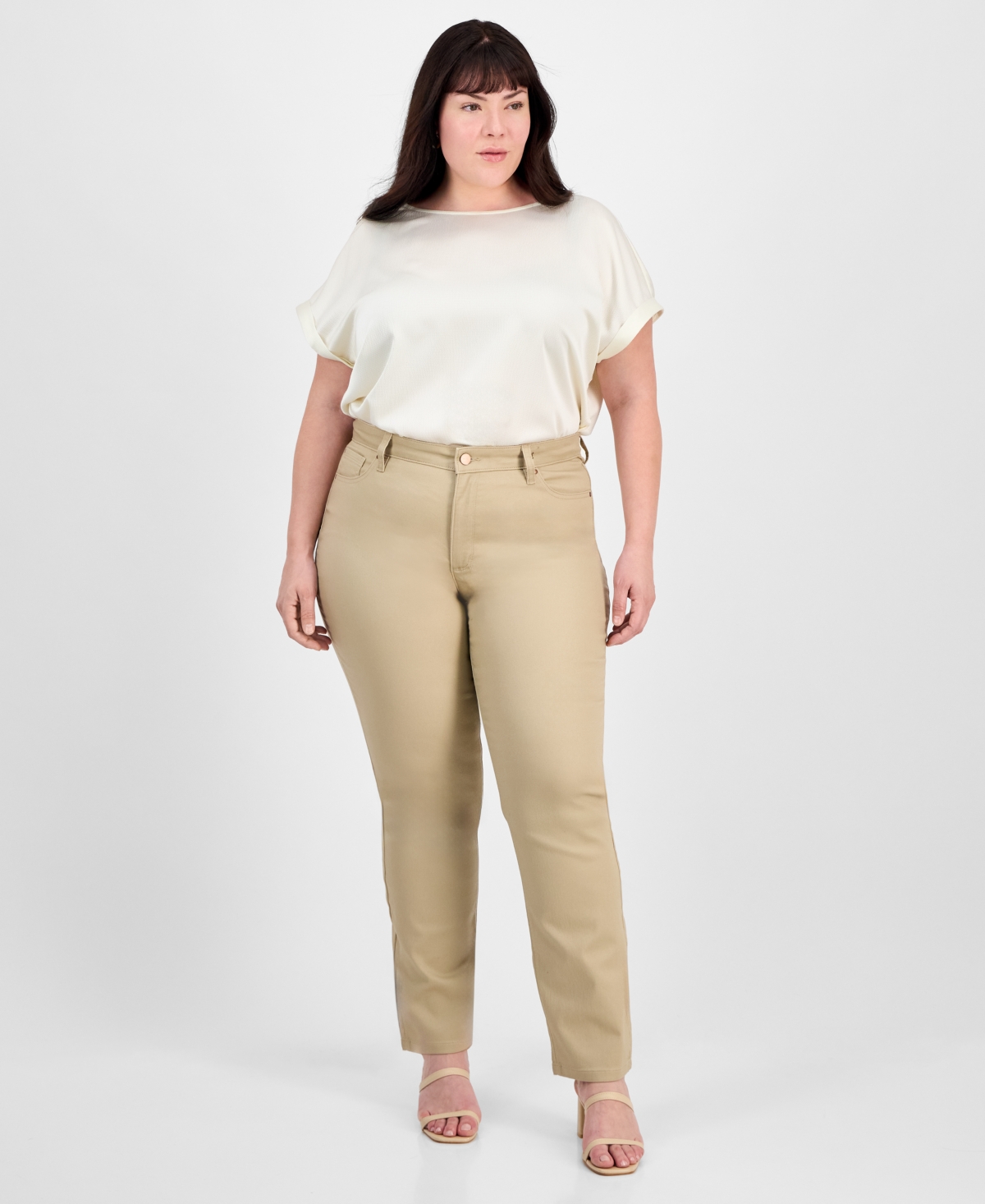 Plus Size Lexington Straight-Leg Jeans - Jones Khaki